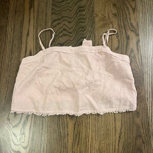 Abercrombie Pink Linen Crop Top